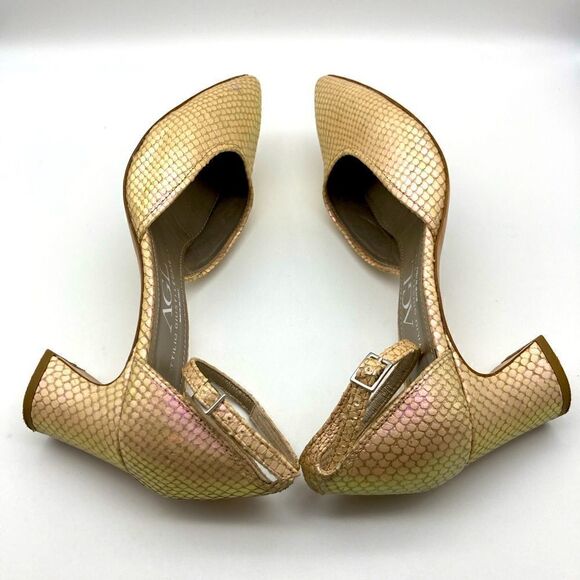 AGL Attilio Giusti Leombruni D’Orsay Shim Snake Marble Heels SZ 39/8,5 Italy - Picture 9 of 13